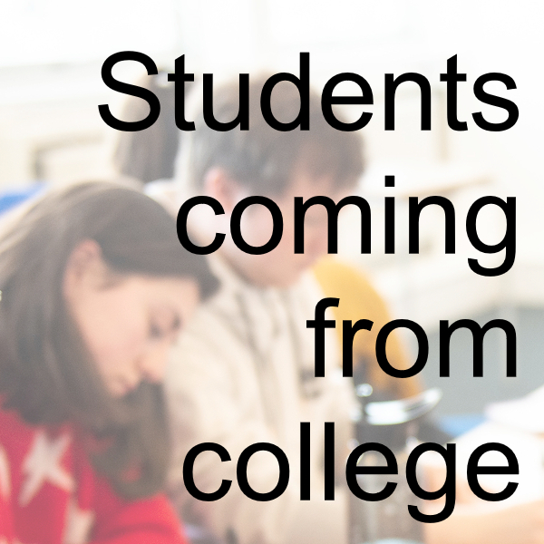 students coming from college