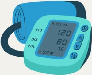 A drawing of a blood pressure monitor.