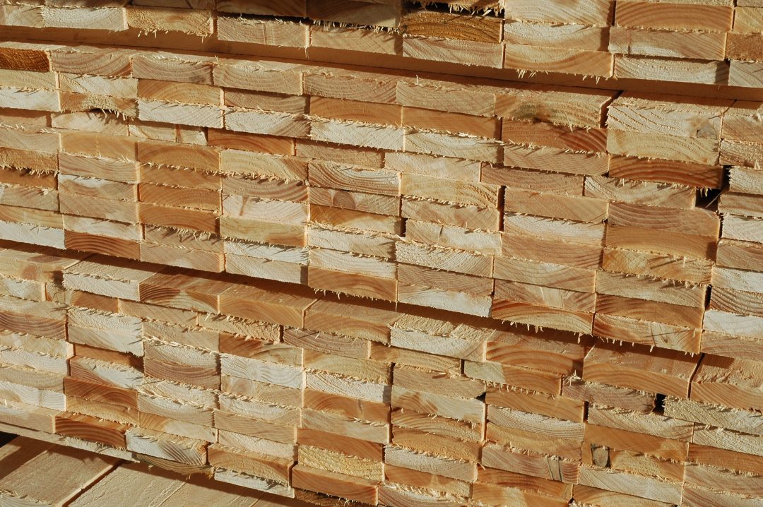 Timber at a sawmill