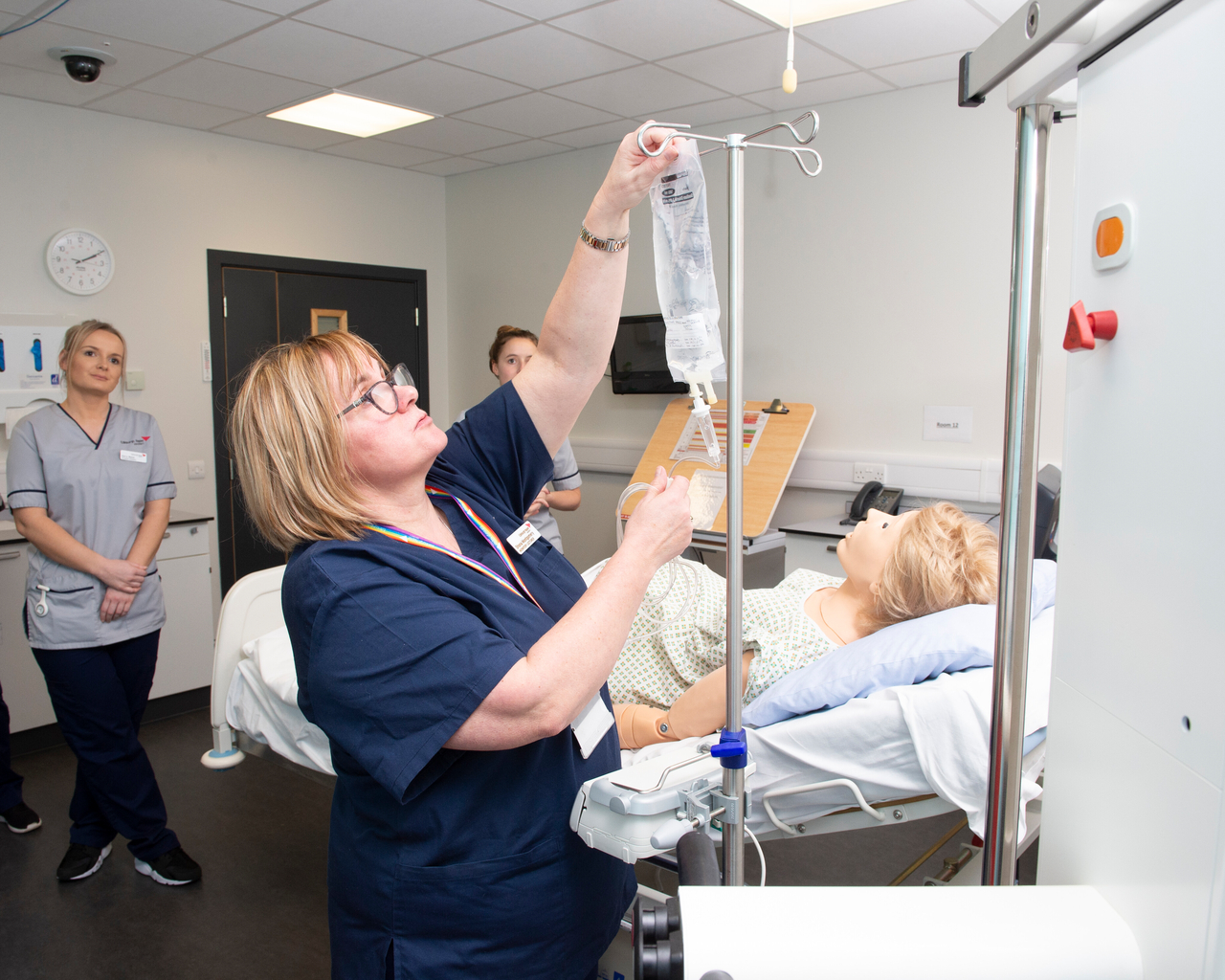 Student nurses practise clinical skills in the Simulation Centre's Ward setting