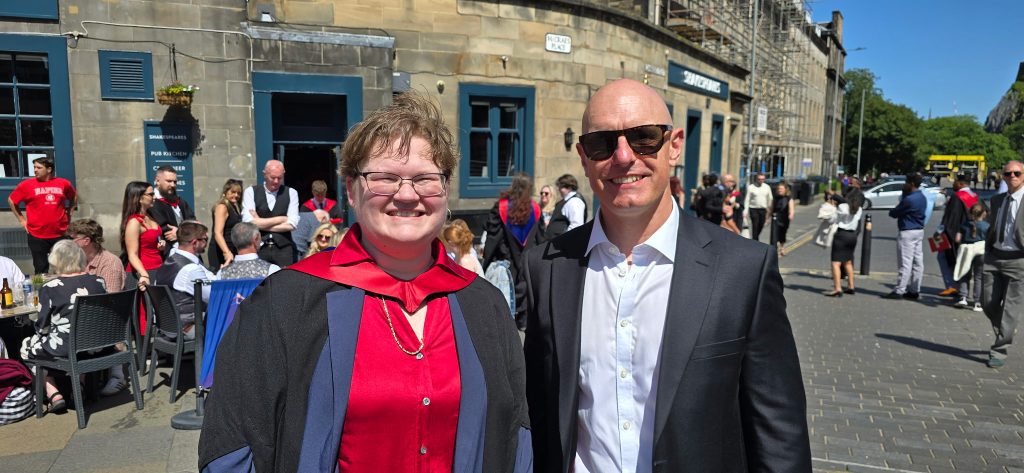 MSc graduate Amanda Rainey travelled all the way from Nashville, USA, to receive her MSc award.