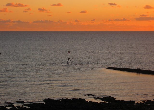 View of the sunset at Portobello Beach.