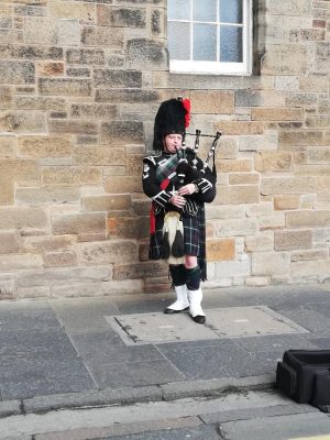 Bagpipe player.