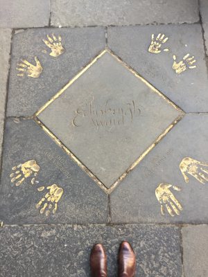 The famous golden handprints