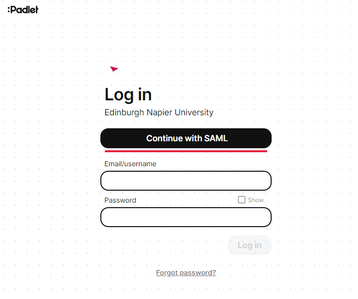 example login page