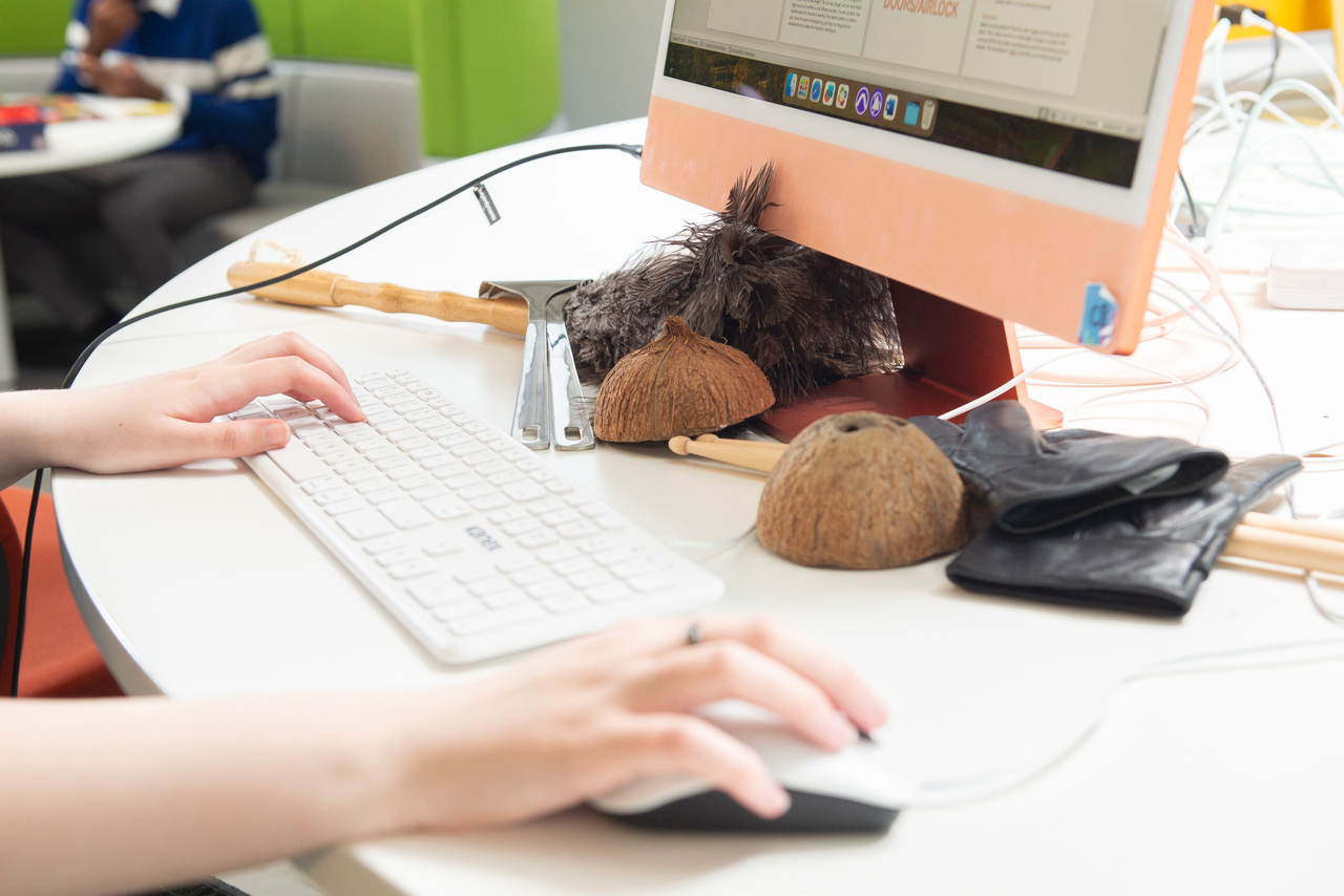 Team member working at the computer