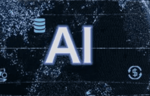 Black background with AI written in white letters