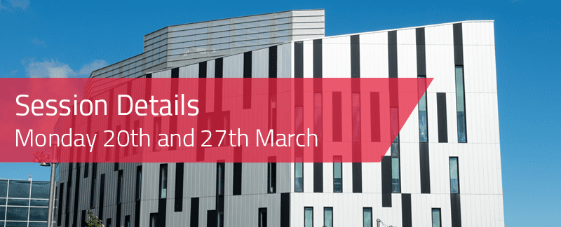 Session Details - 20th and 27th March. Image of exterior of Sighthill LRC