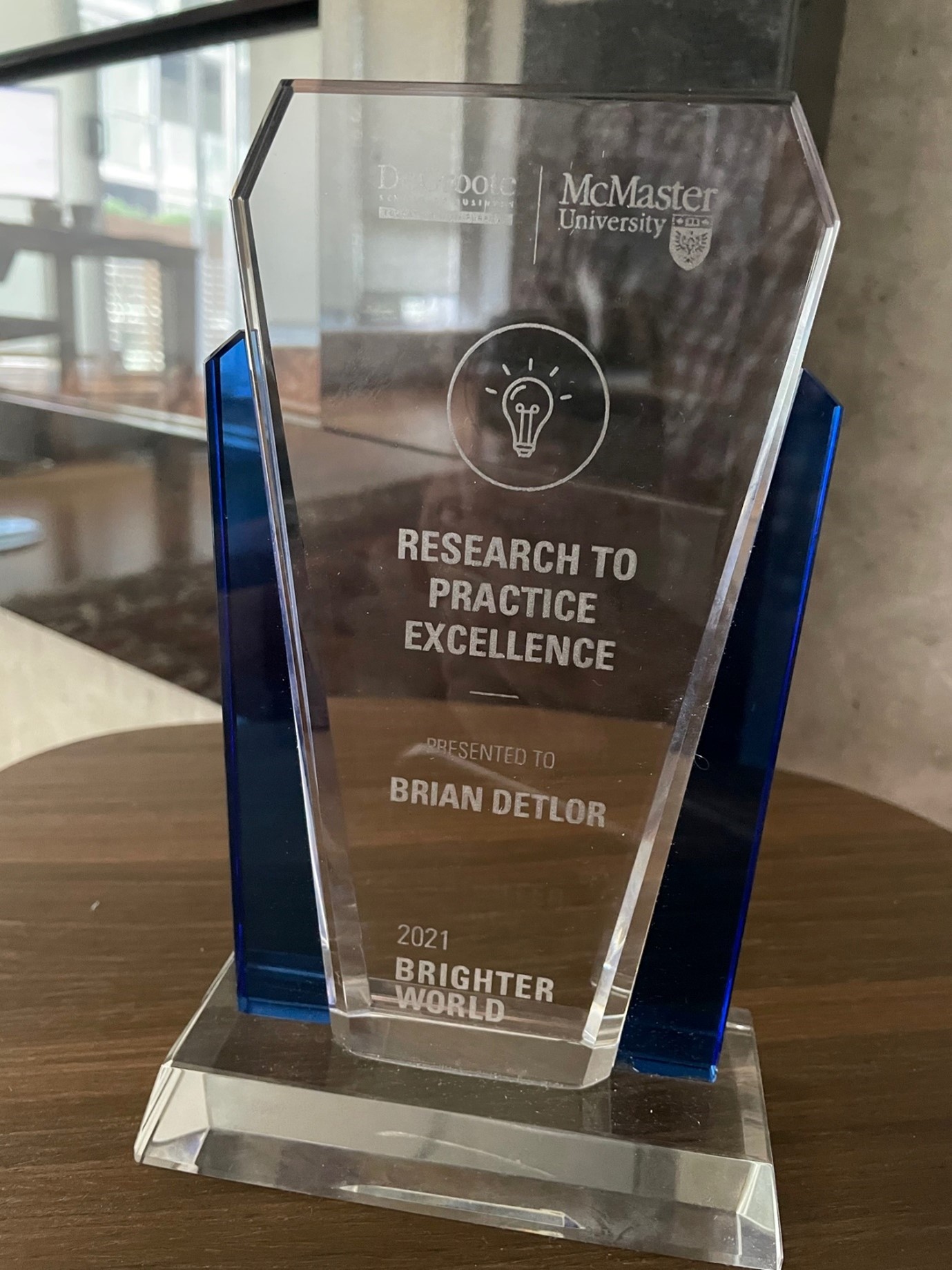Brian Detlor - 2021 - Research in Practice Award