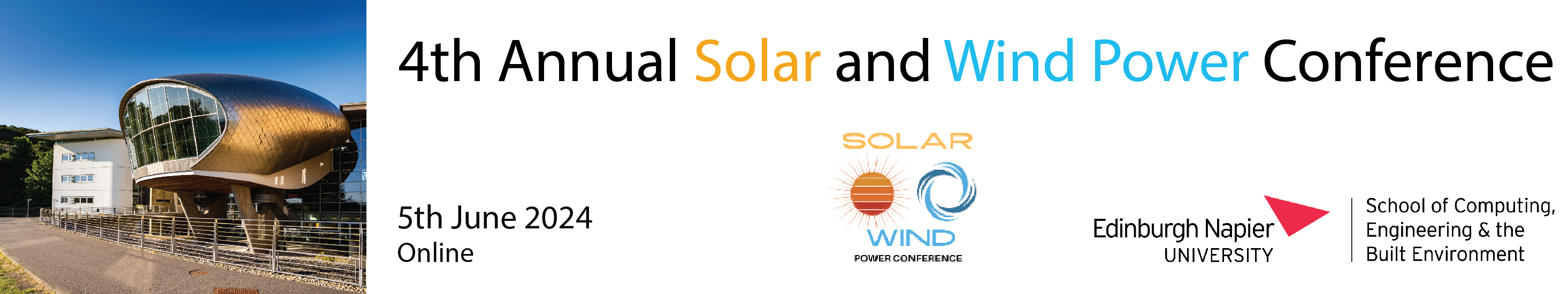 Edinburgh Napier University's 4th Annual Solar & Wind Power Conference – 4th-6th June 2024