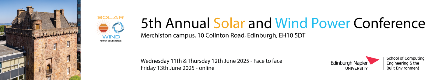 Edinburgh Napier University's 5th Annual Solar & Wind Power Conference – 11th-13th June 2025