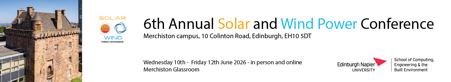Edinburgh Napier University's 5th Annual Solar & Wind Power Conference – 11th-13th June 2025
