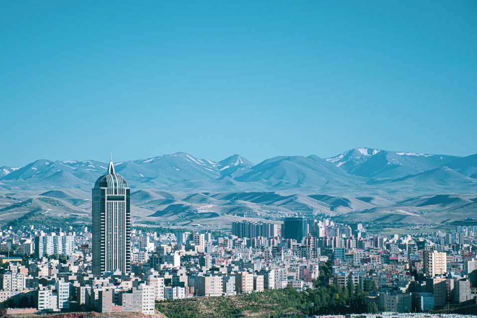 the city of Tabriz overlooking the mountains