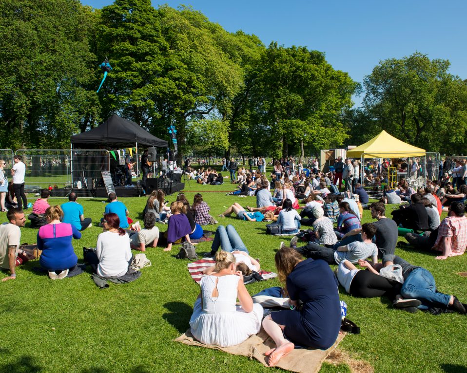 People at a festival