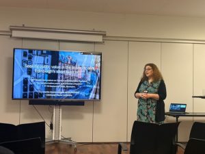 Professor giving presentation