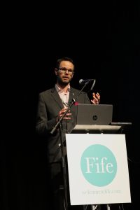 speaking at conference